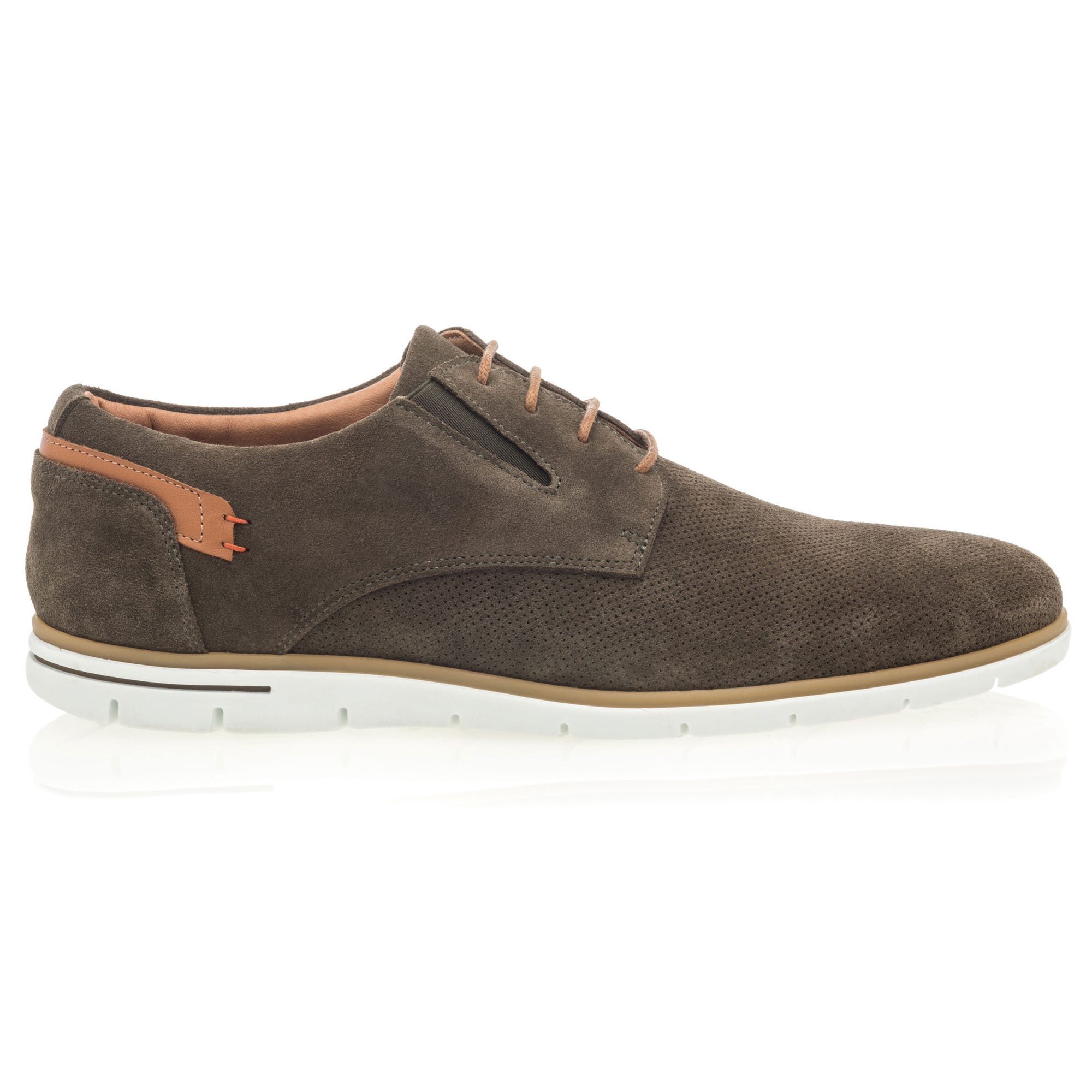 Derbies Homme en cuir kaki