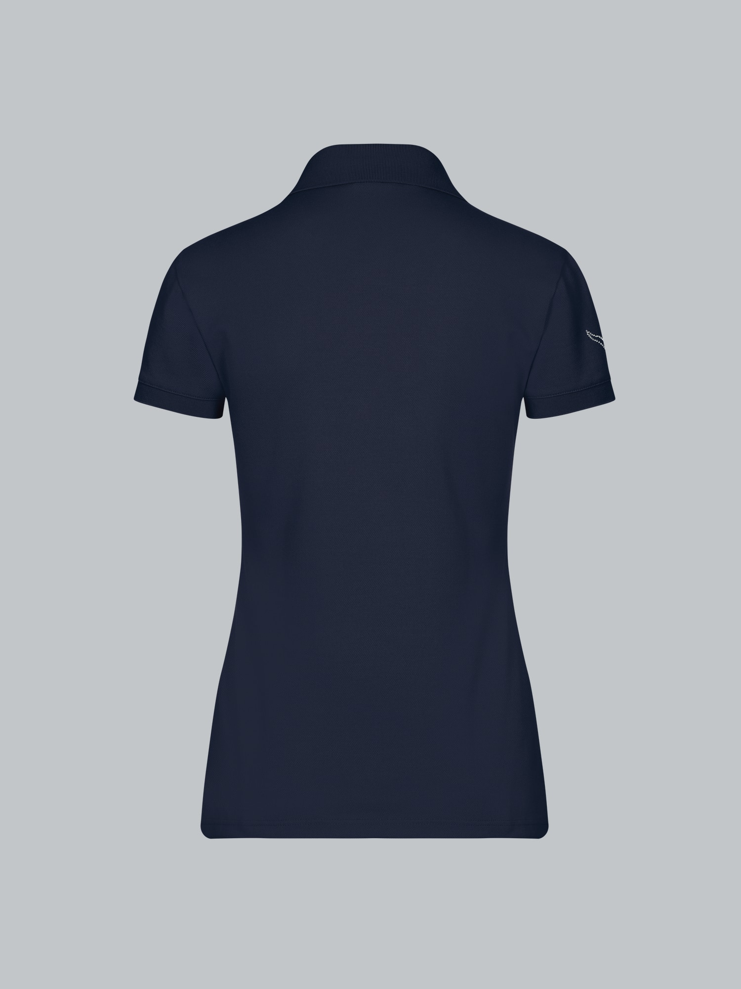 Poloshirt mit Kristallsteinen Navy