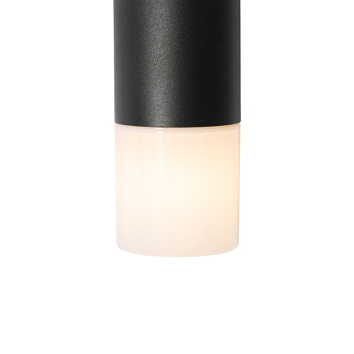 Buitenwandlamp, zwart met opaal kap, 2-lichts, IP44 - Odense