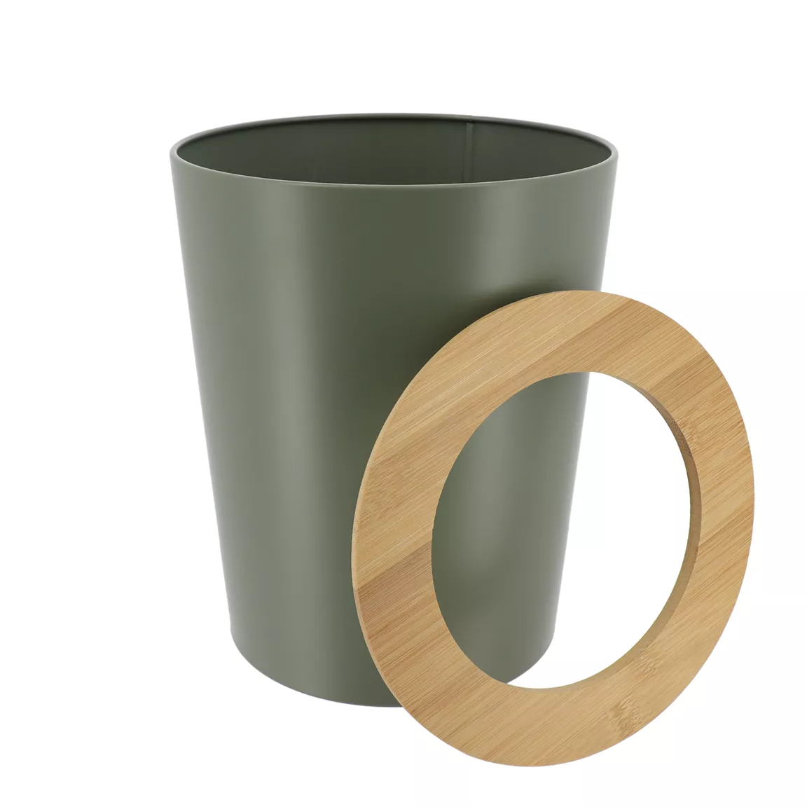 Poubelle salle de bain 5L Purebamboo Vert kaki