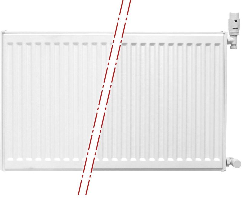 ECA - Paneelradiator Compact 8 - Wit - 60x80 cm - 1751 Watt - Geribbelde Voorzijde