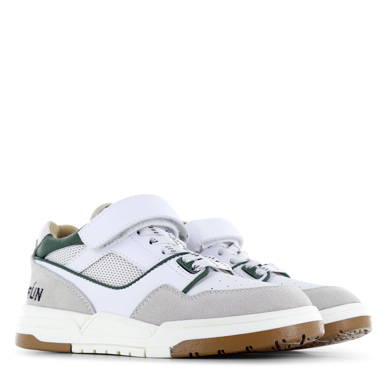 Shoesme wit met groene sneaker Microfiber leer, Suède | Jongens schoenen