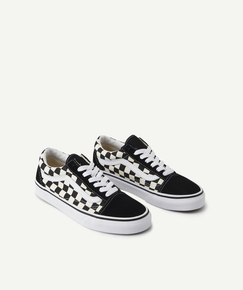 VANSBASKETS OLD SKOOL NOIR ET BLANCHE IMPRIMÉES DAMIER
