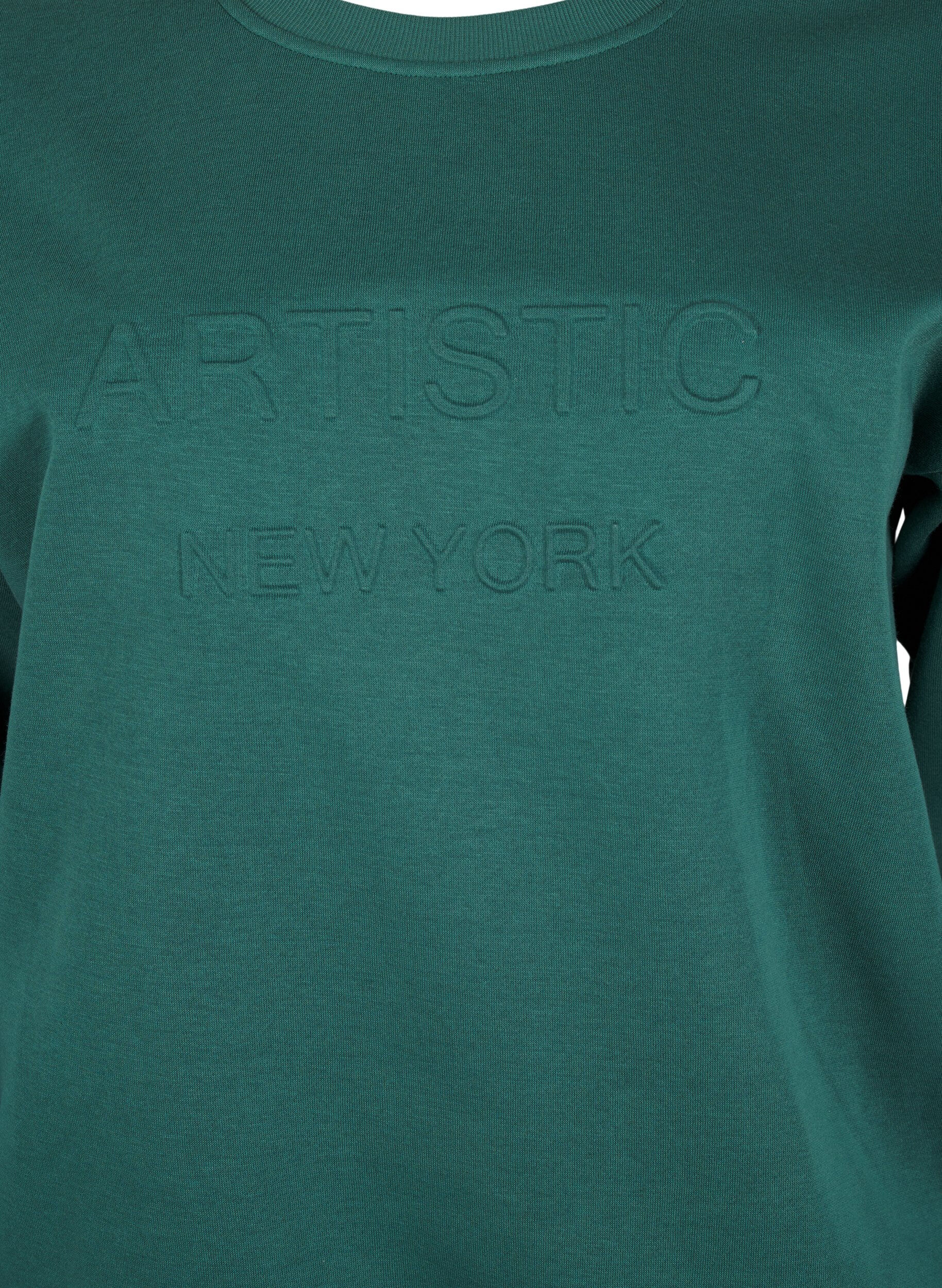Sweatshirt med tekst i frotté