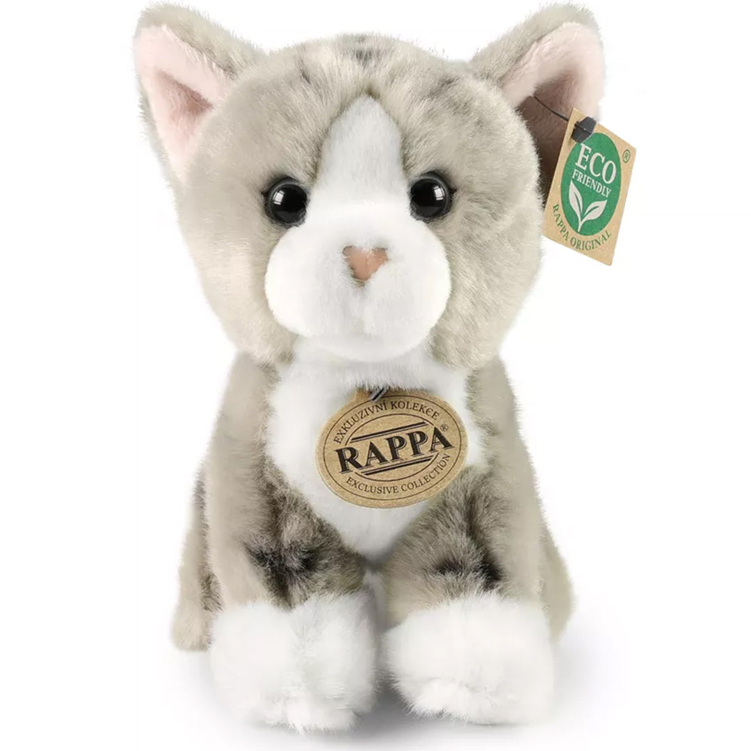 Rappa knuffelkat grijs - 18 cm