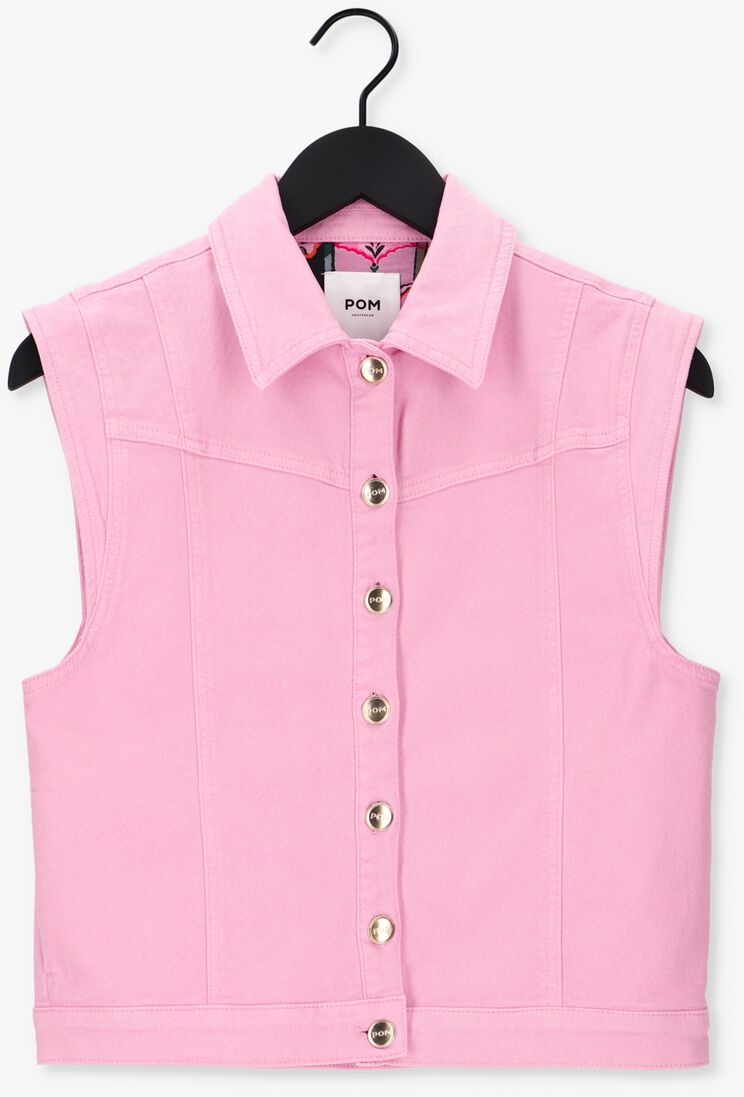 POM AMSTERDAM roze pom amsterdam gilet denim