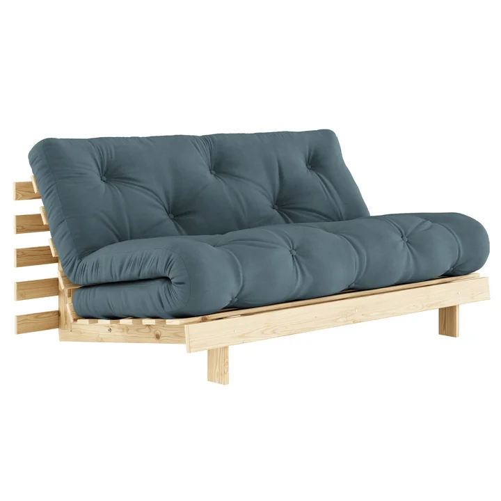 Karup Design - Roots Schlafsofa, 160 x 200 cm, Kiefer natur / petrolblau (757)