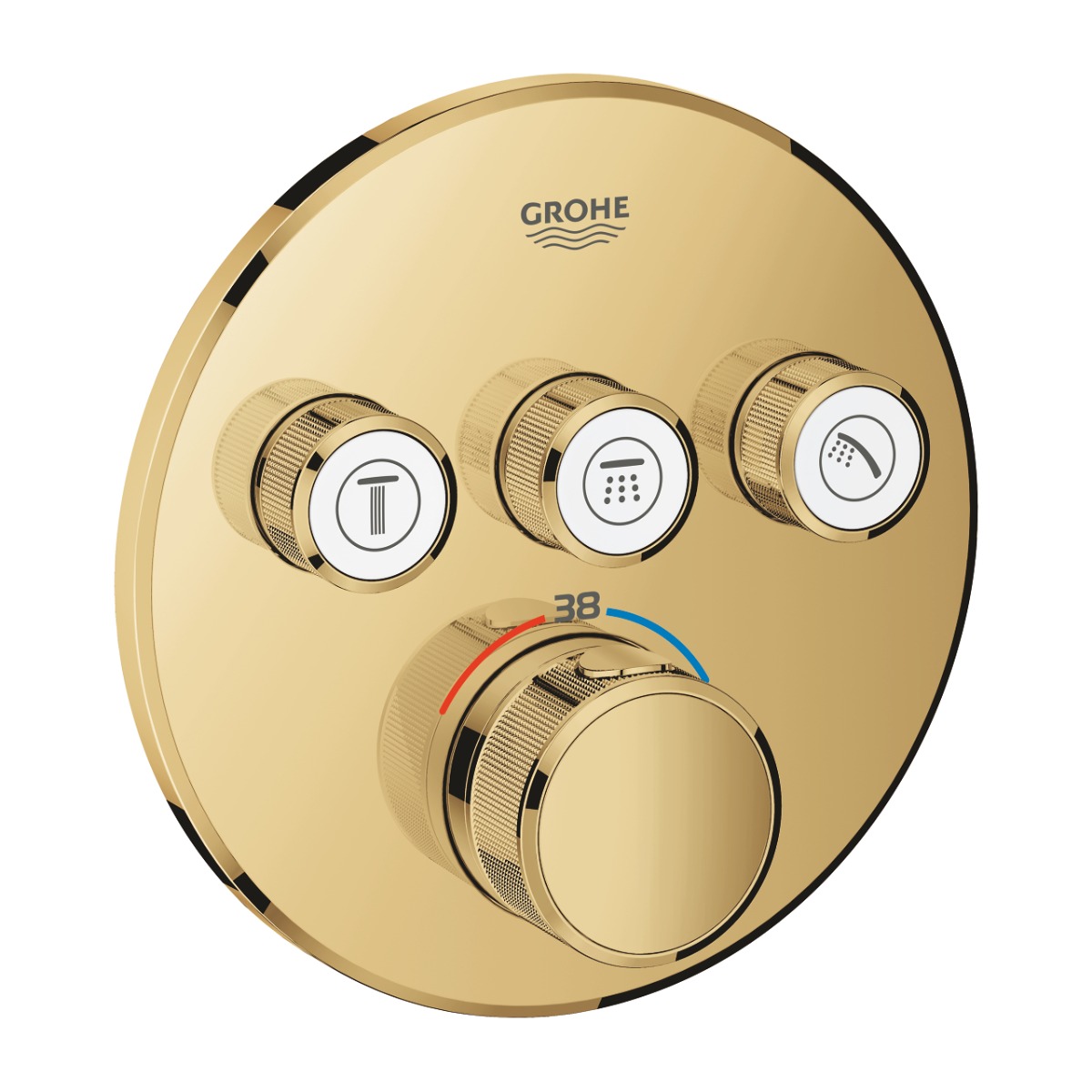 Grohe Grohtherm SmartControl thermostaat met omstel 3-weg rond cool sunrise