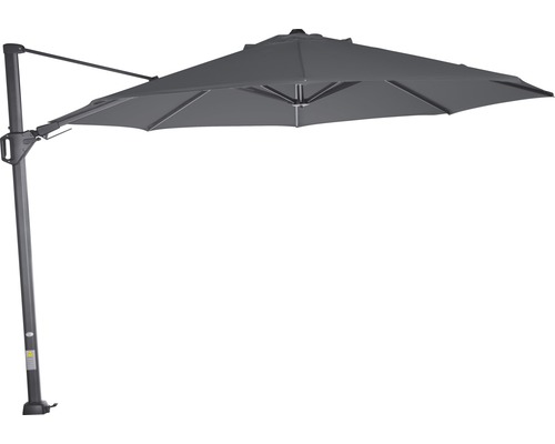 Zwevende parasol Sunset N+ Ø350 H 200 cm polyester 300g/m² antraciet