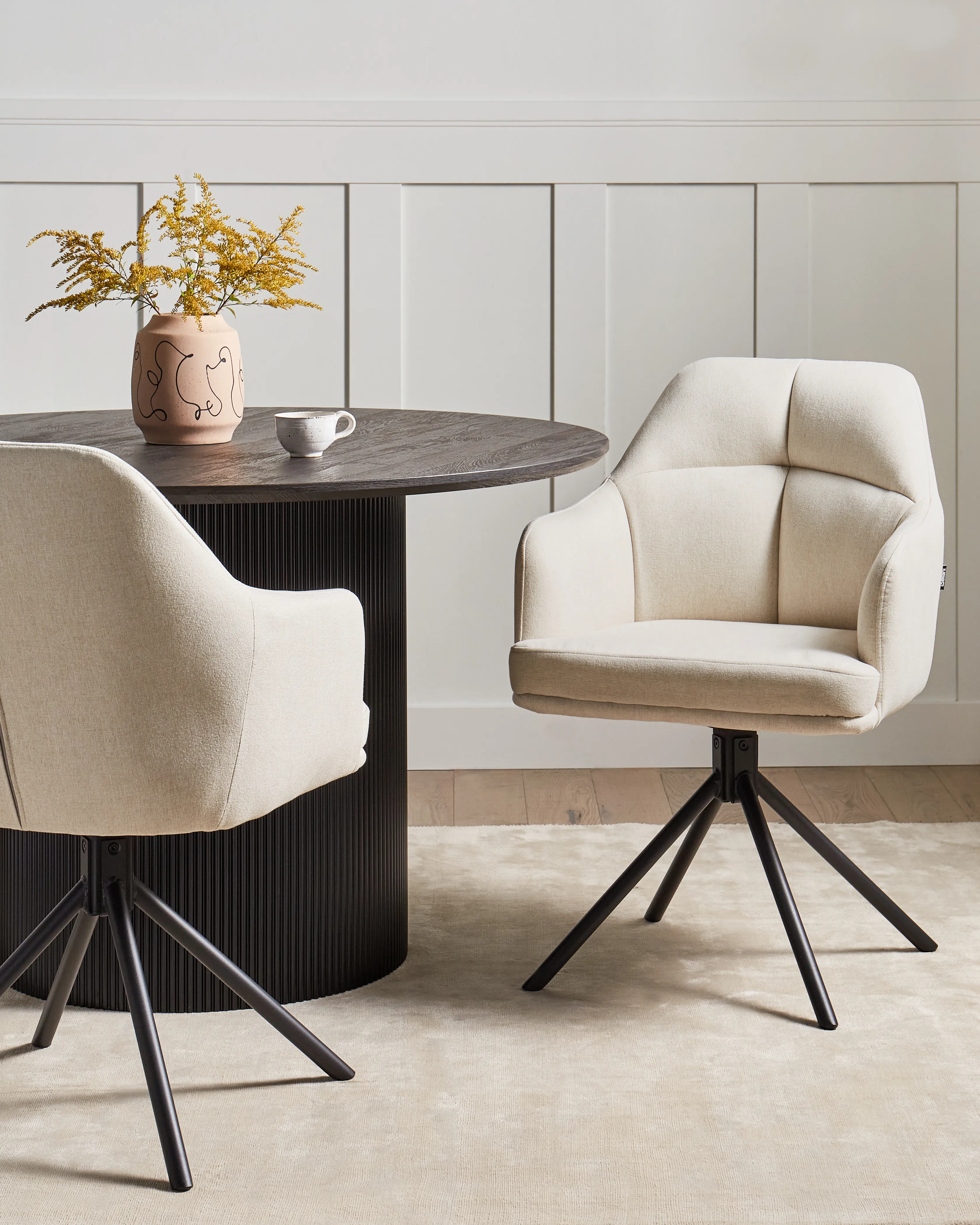Set van 2 eetkamerstoelen draaibaar MIRA Beige