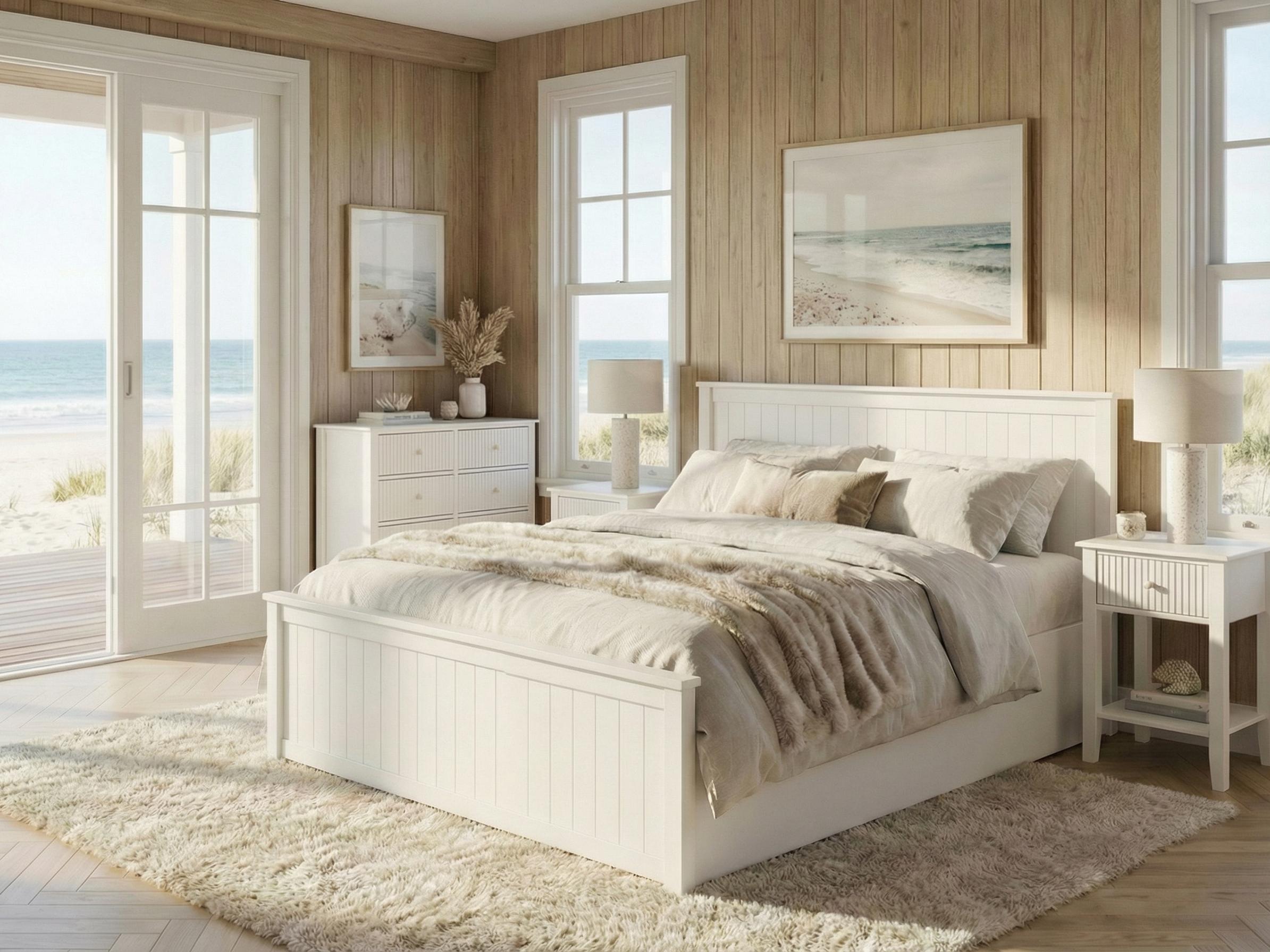 Bed met opbergruimte Dennenhout LAMBRES 180 x 200 cm Wit