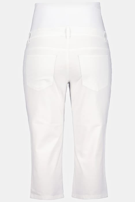 Bellieva-Capri Jeans, Umstandshose, Elastikbund, Biobaumwolle, GOTS