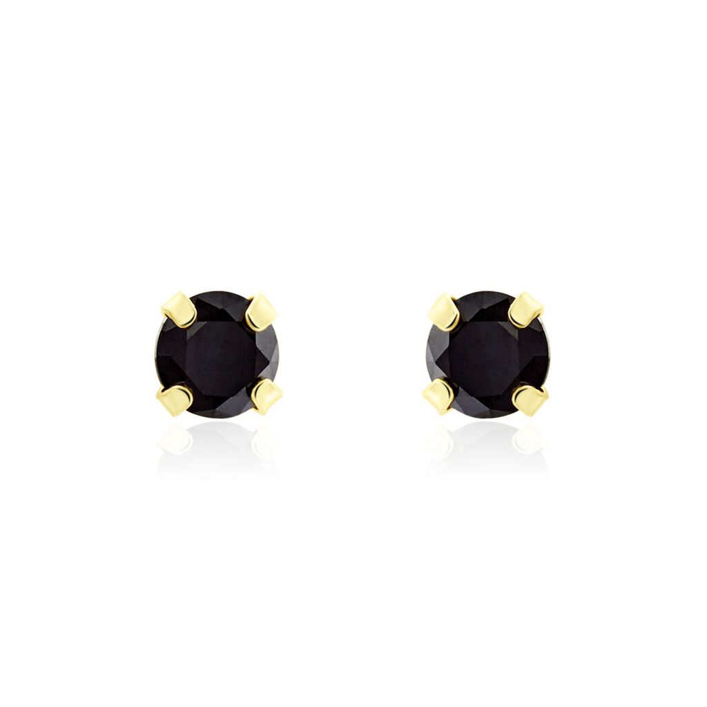 Boucles D'oreilles Puces Or Jaune Oxyde De Zirconium
