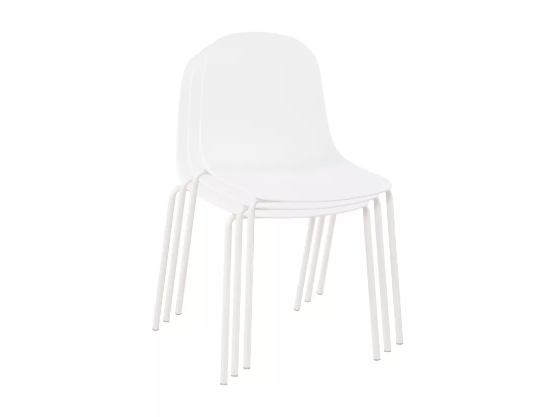 Chaise de conférence - Plastique - Blanc - Hardin