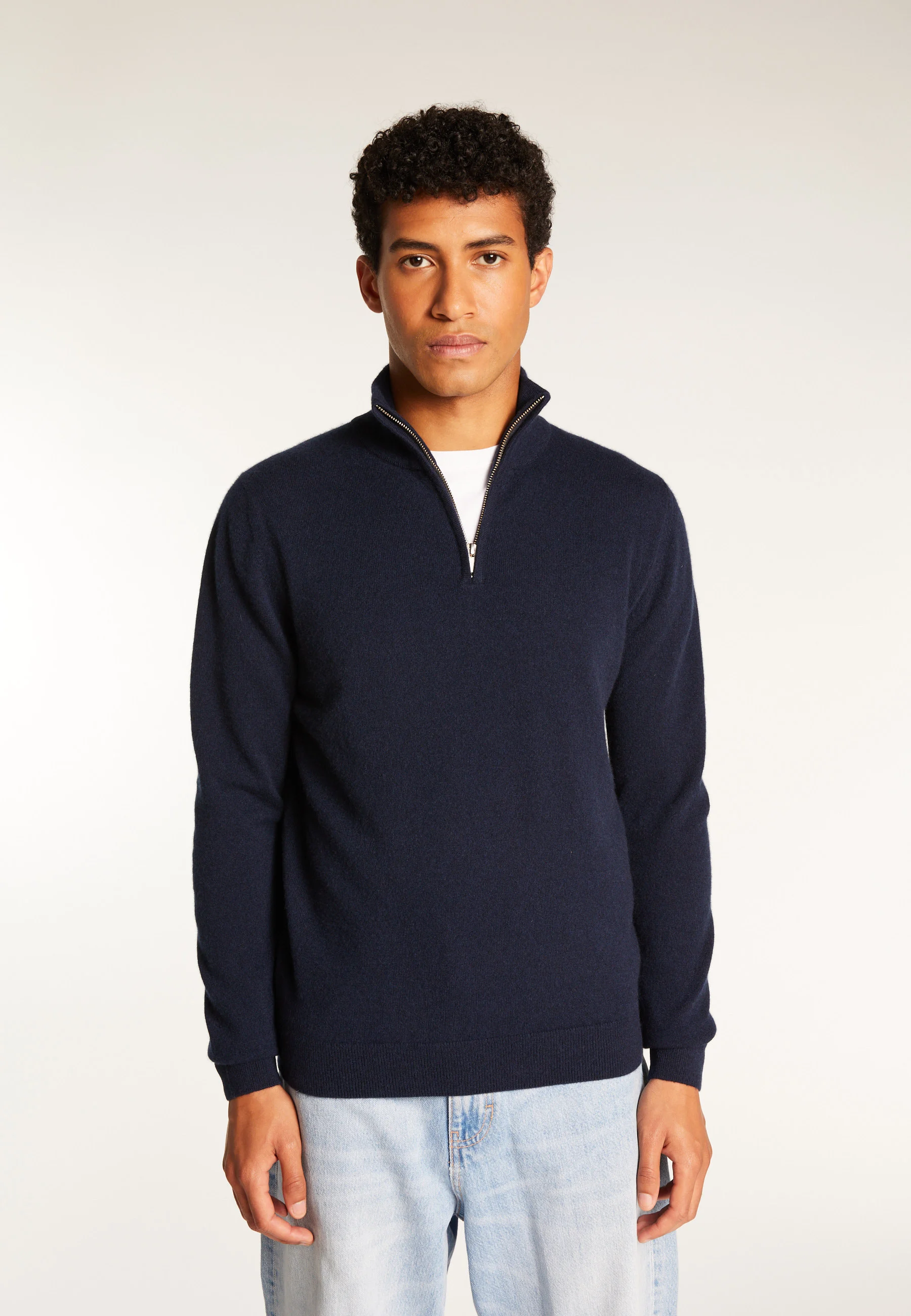 EMILEAH24 - Pull camionneur en cachemire | Bleu