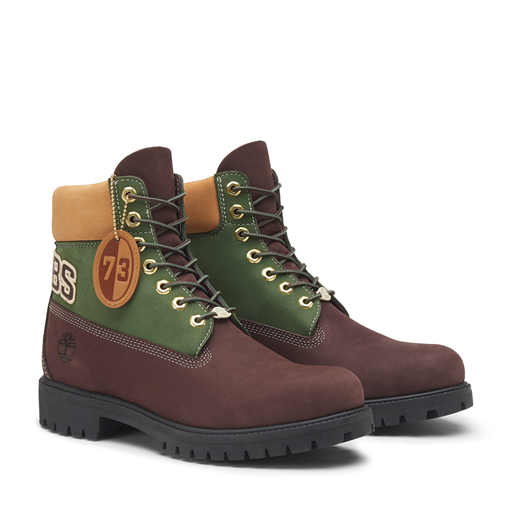 Timberland Premium 6-Inch Lace Up Støvler, Dark Brown Nubuck/Green, 46