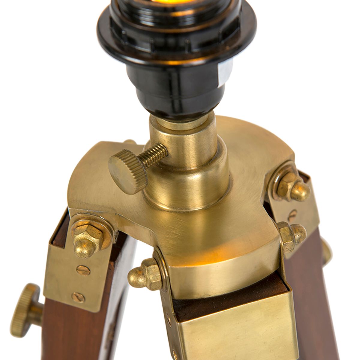 Vloerlamp messing met kap lichtgrijs 50 cm tripod - Cortin