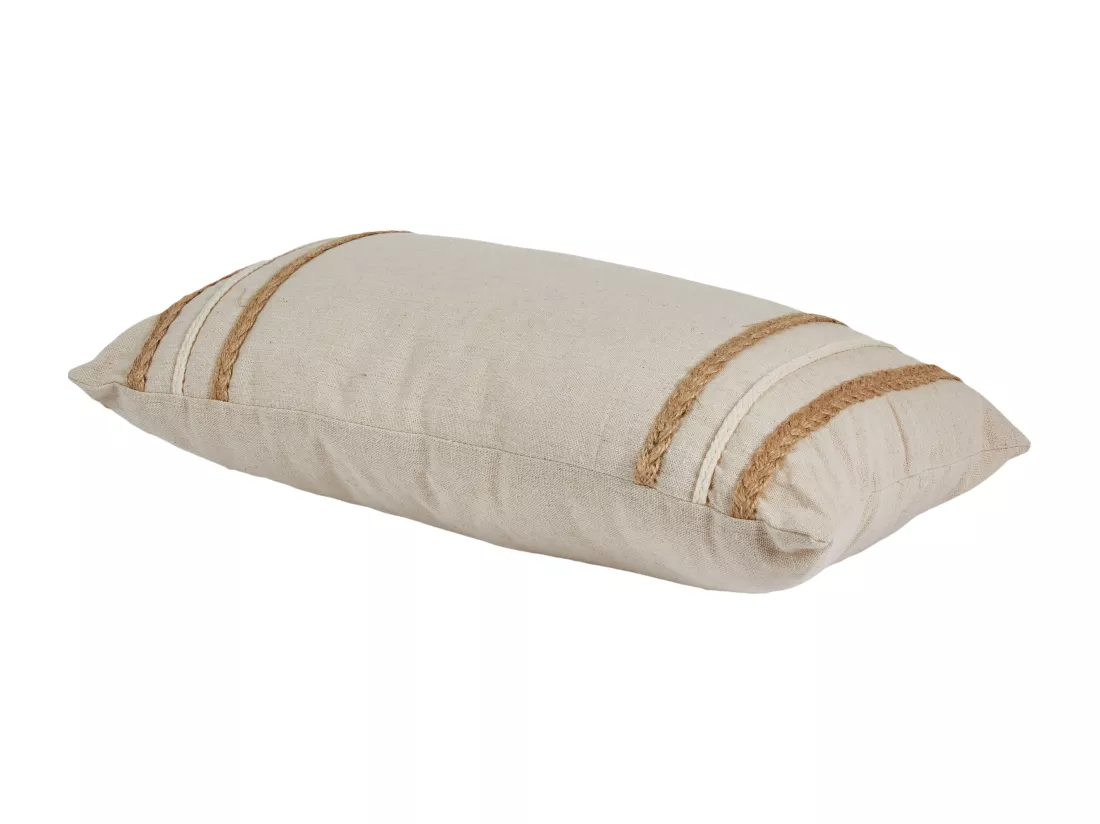 Coussin Beige Et Blanc Tresse 30x50cm