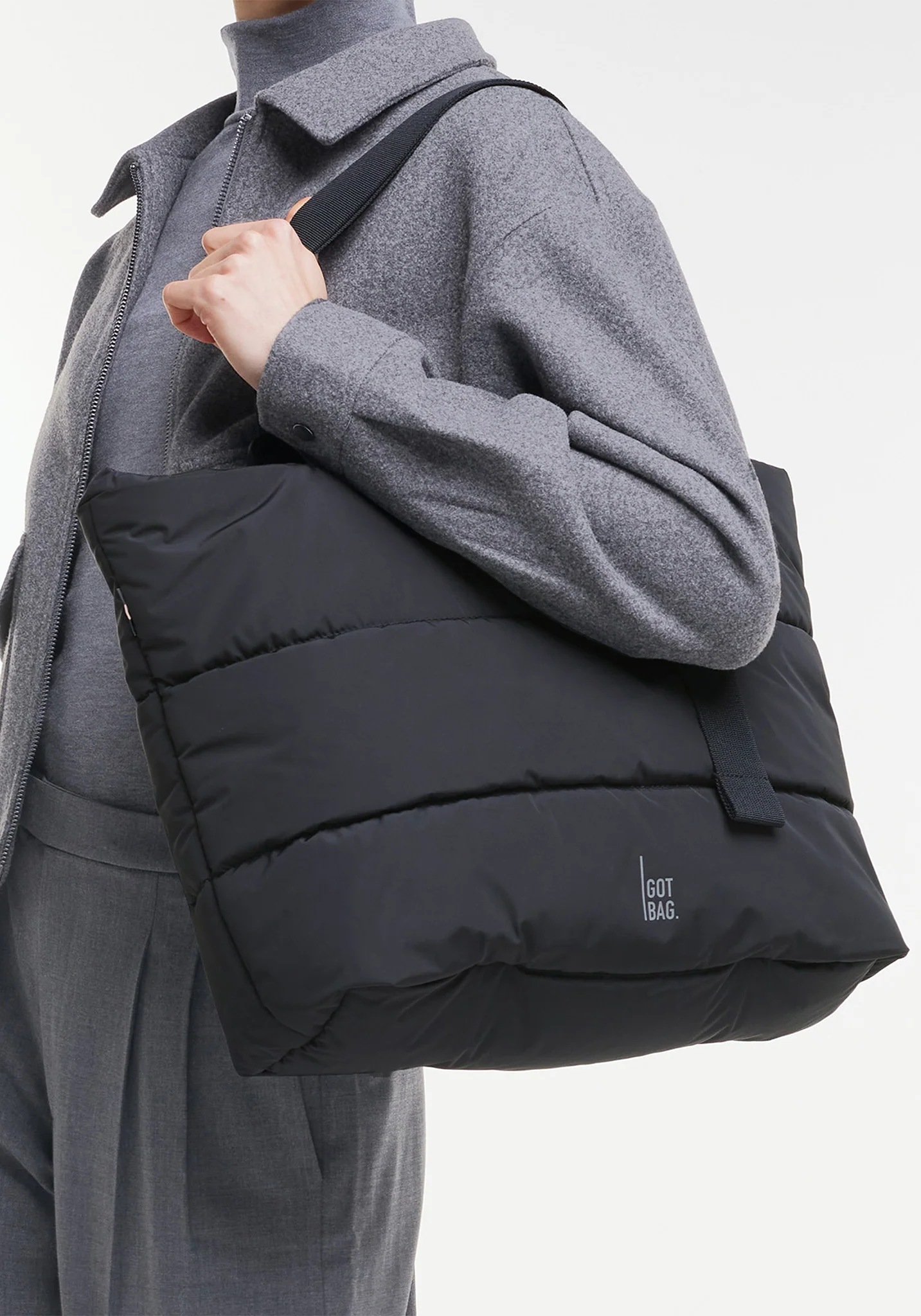 Got Bag Puffer Tote Bag Monochrome Black