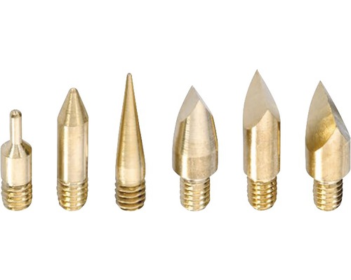 CFH schrijf- en tekentips voor houtbrandgereedschap, set van 6 stuks