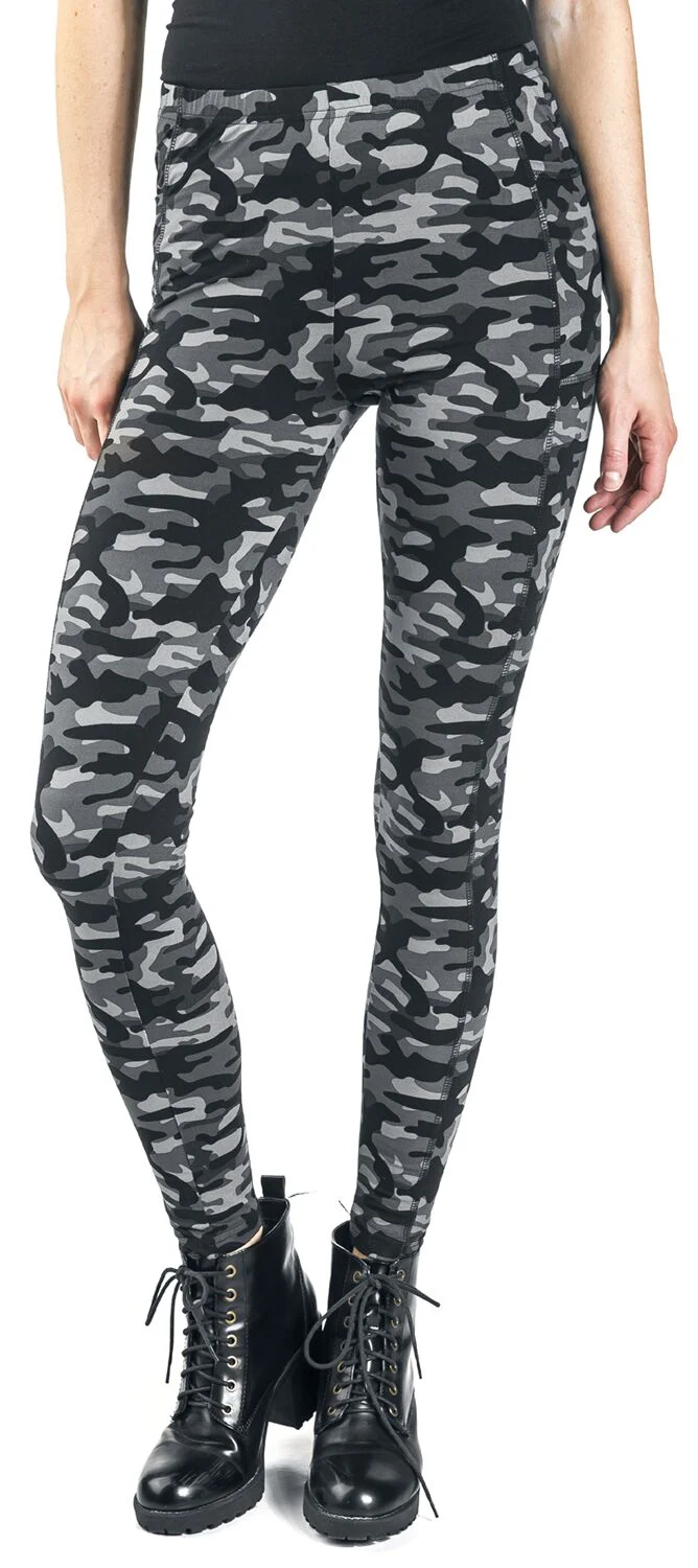 Leggings Camouflage Gris Poches Latérales | Rock Rebel by EMP Legging