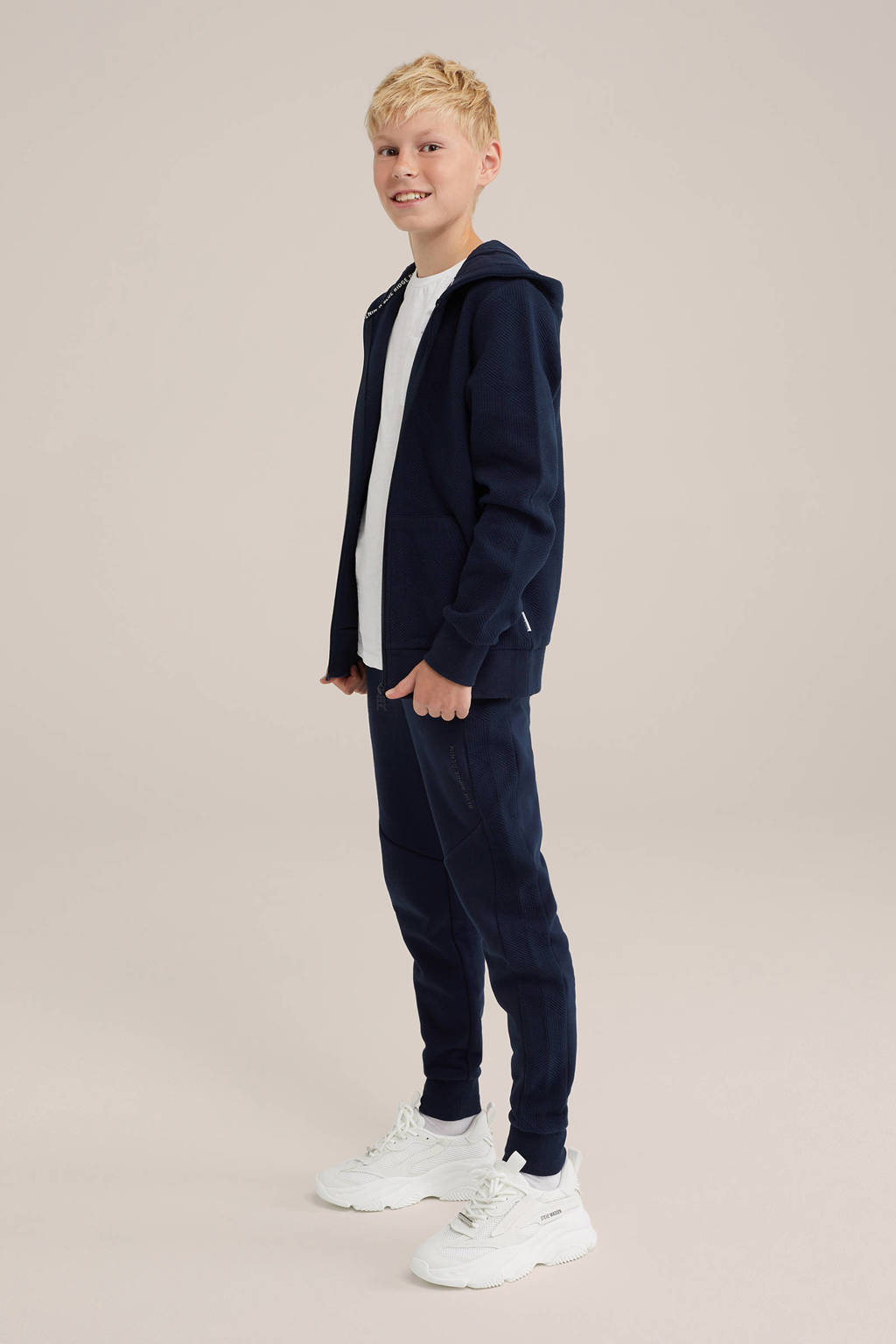 WE Fashion sweatvest donkerblauw