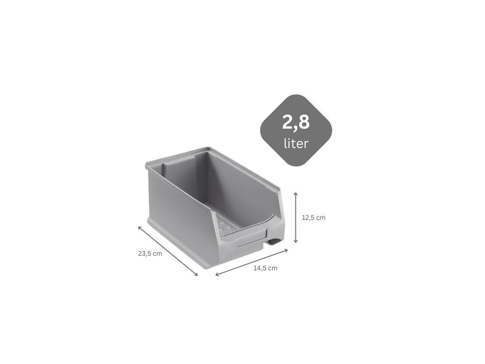 PROREGAL Grijze opbergdoos 3,0 HxBxD 12,5 x 14,5 x 23,5 cm 2,8 liter opbergdoos opbergdoos assortiment sorteerbak