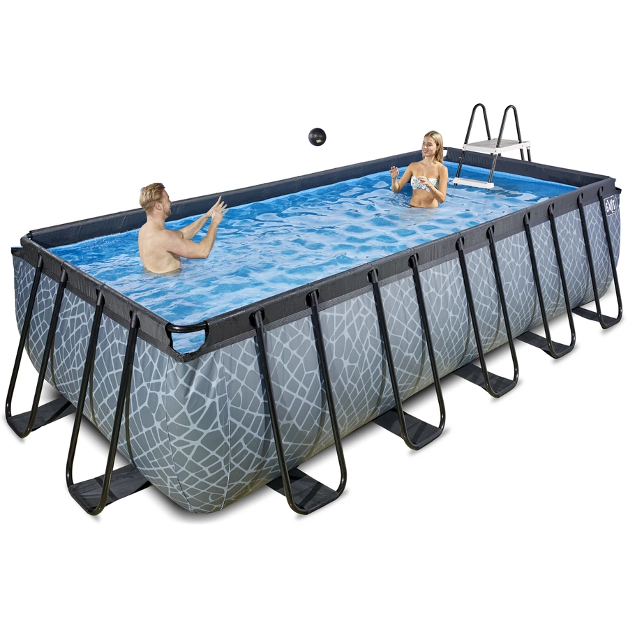 EXIT Stone Pool 540x250x122cm mit Sandfilterpumpe, grau