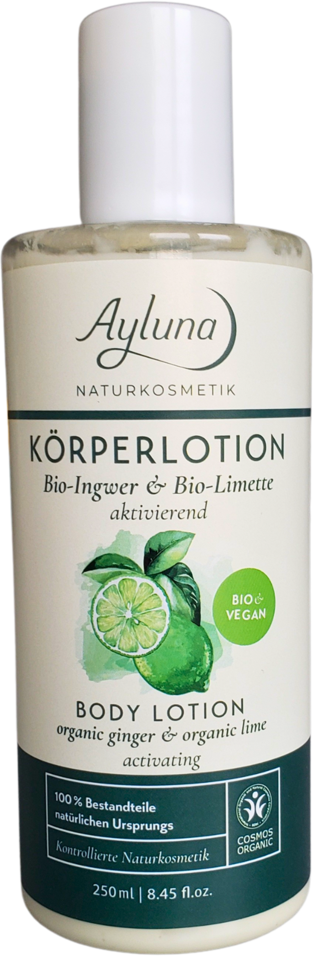 Ayluna  Körperlotion Bio-Ingwer & Bio-Limette, 250 ml