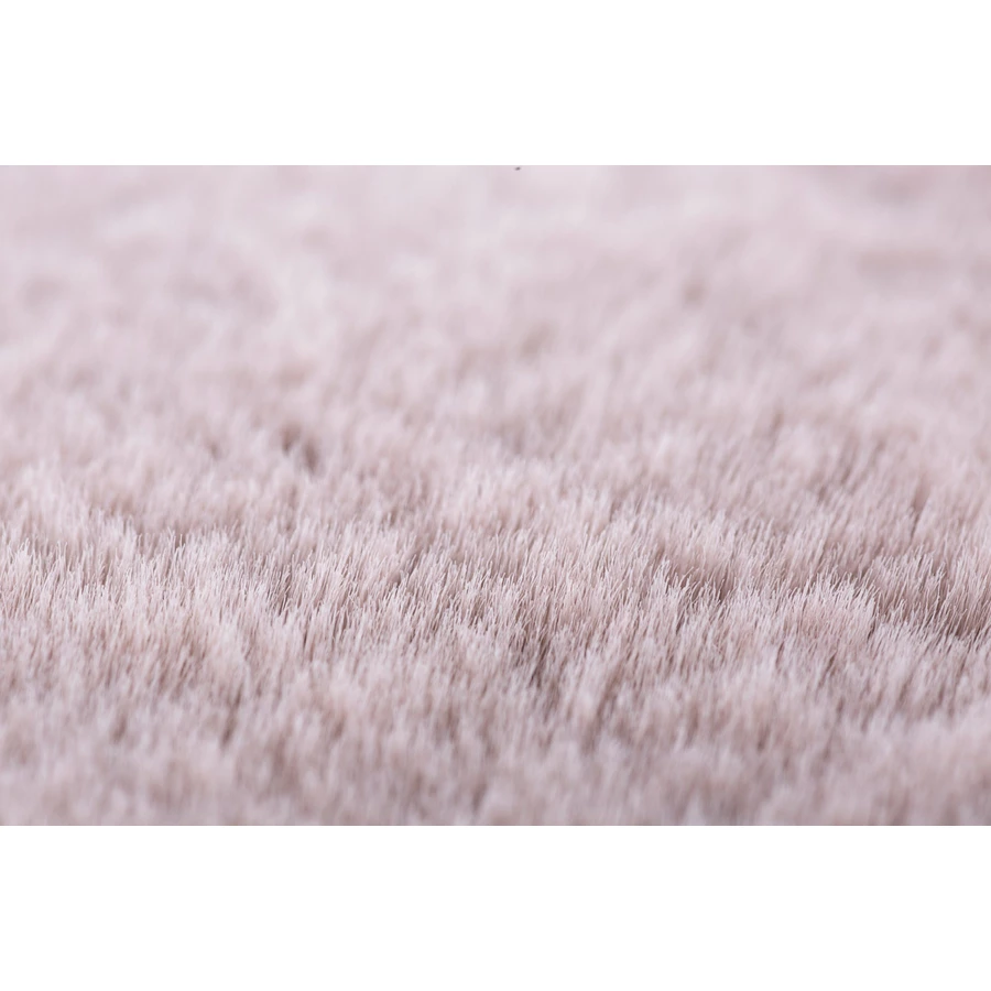HOMCOM Teppich aus weichem Hochflor geeignet für Fußbodenheizung 120 cm lang altrosa