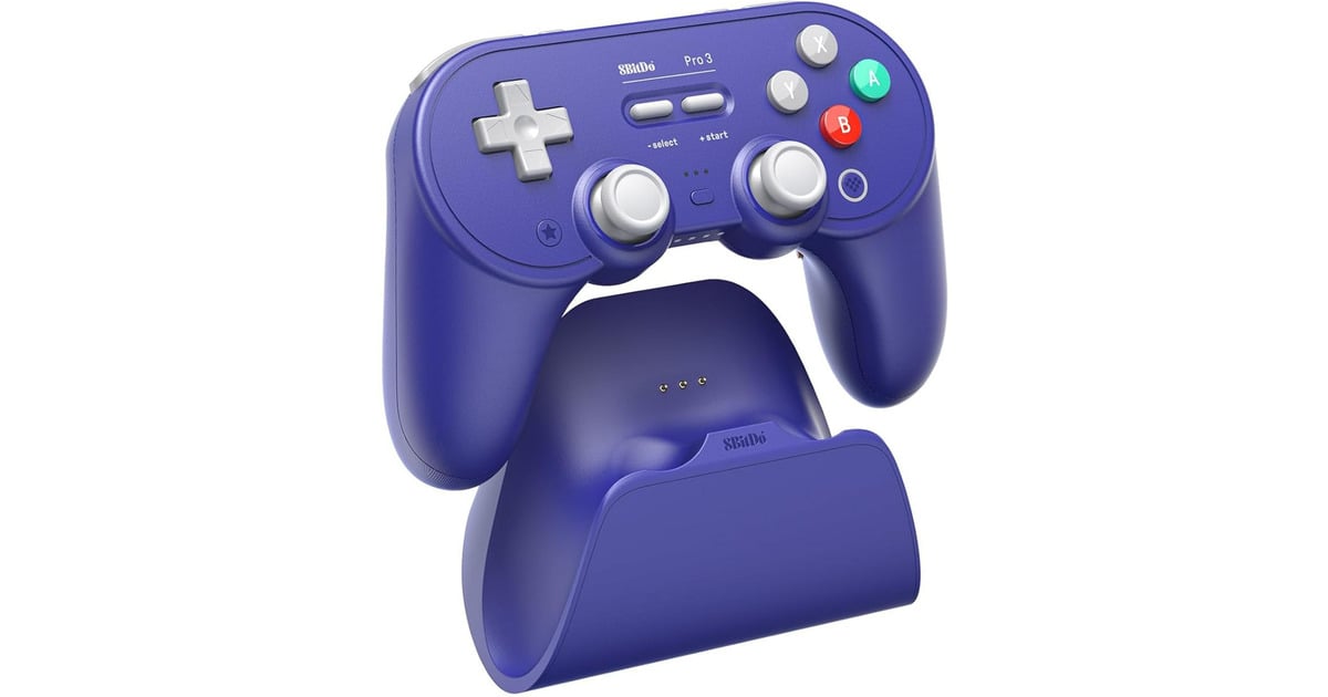 8BitDoPro 3 Bluetooth Gamepad  (Paars/wit, Switch 1 & 2, PC, Android, 2.4 GHz / Bluetooth / USB)