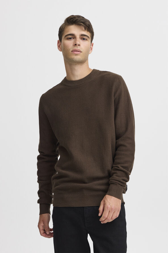 Casual Friday CFKARL 0160 structured crew neck kn Demitasse