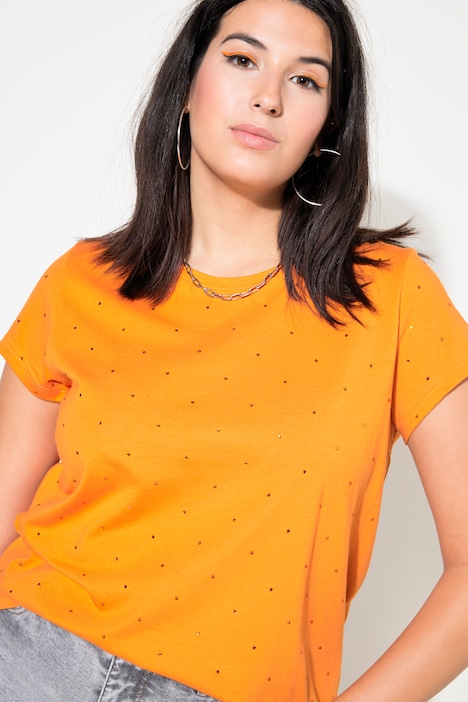 T-Shirt, Classic Shape, Glitzersteinchen
