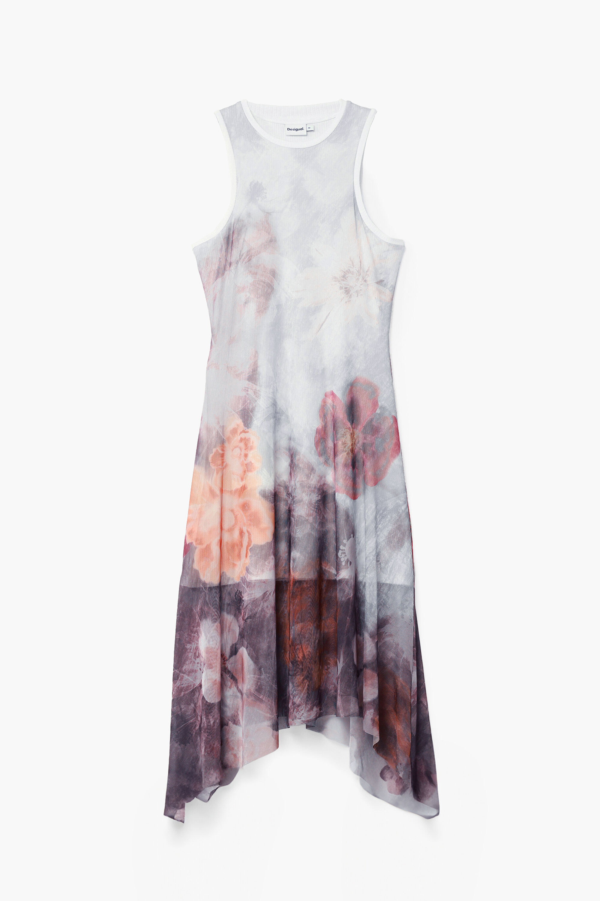 Vestido floral assimétrico