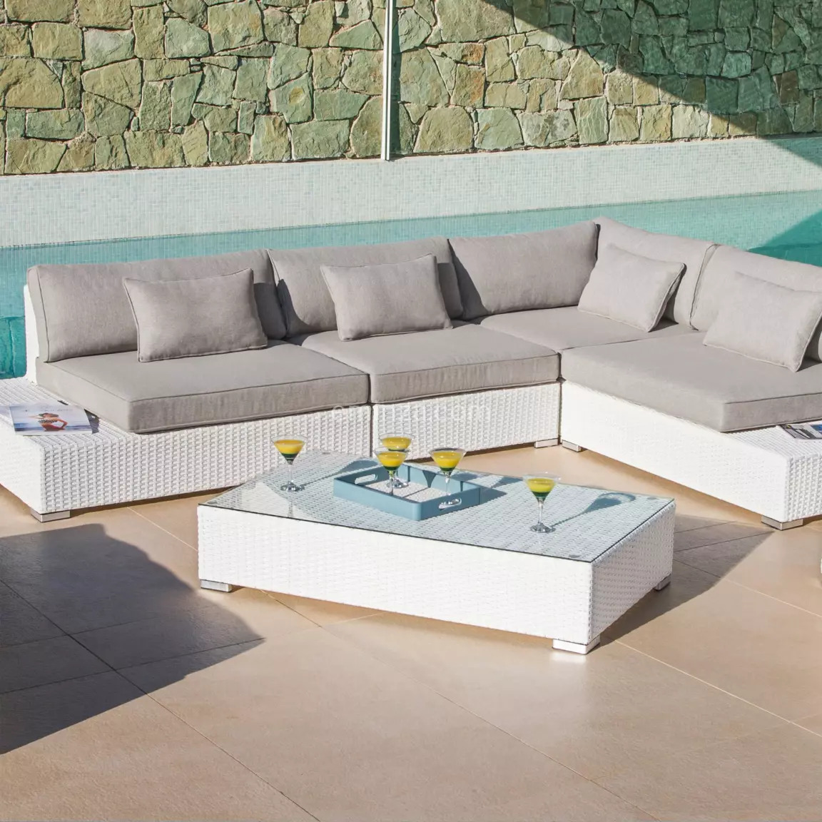 Coussins de remplacement pour salon de jardin Palma -Taupe