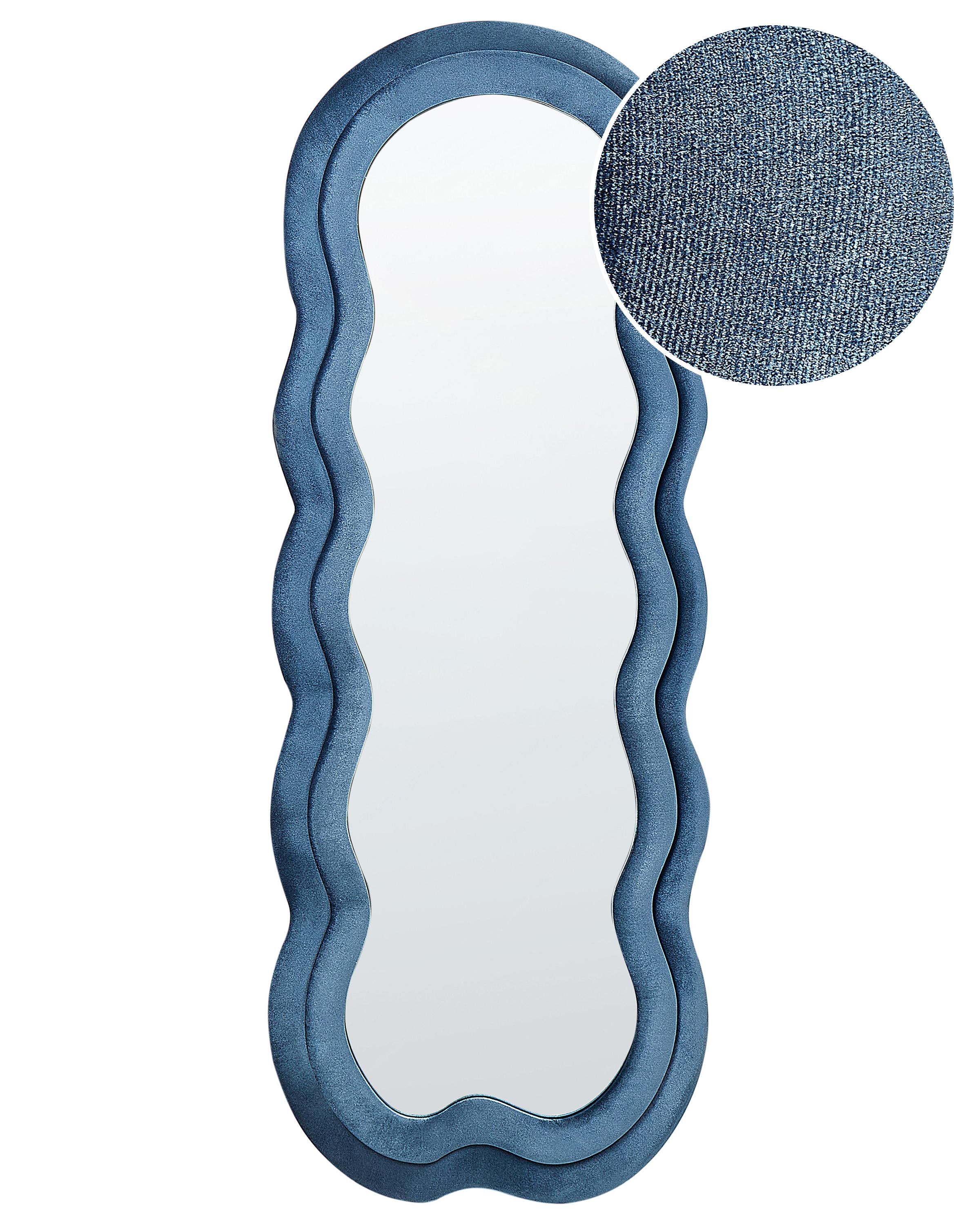 Wandspiegel LACS 57 cm 160 cm Fluweel Blauw