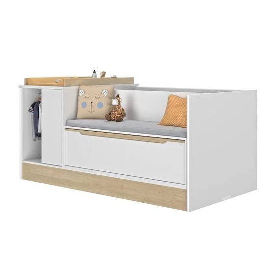 Céleste Lit compact évolutif 70x140 cm   Blanc        de               Galipette