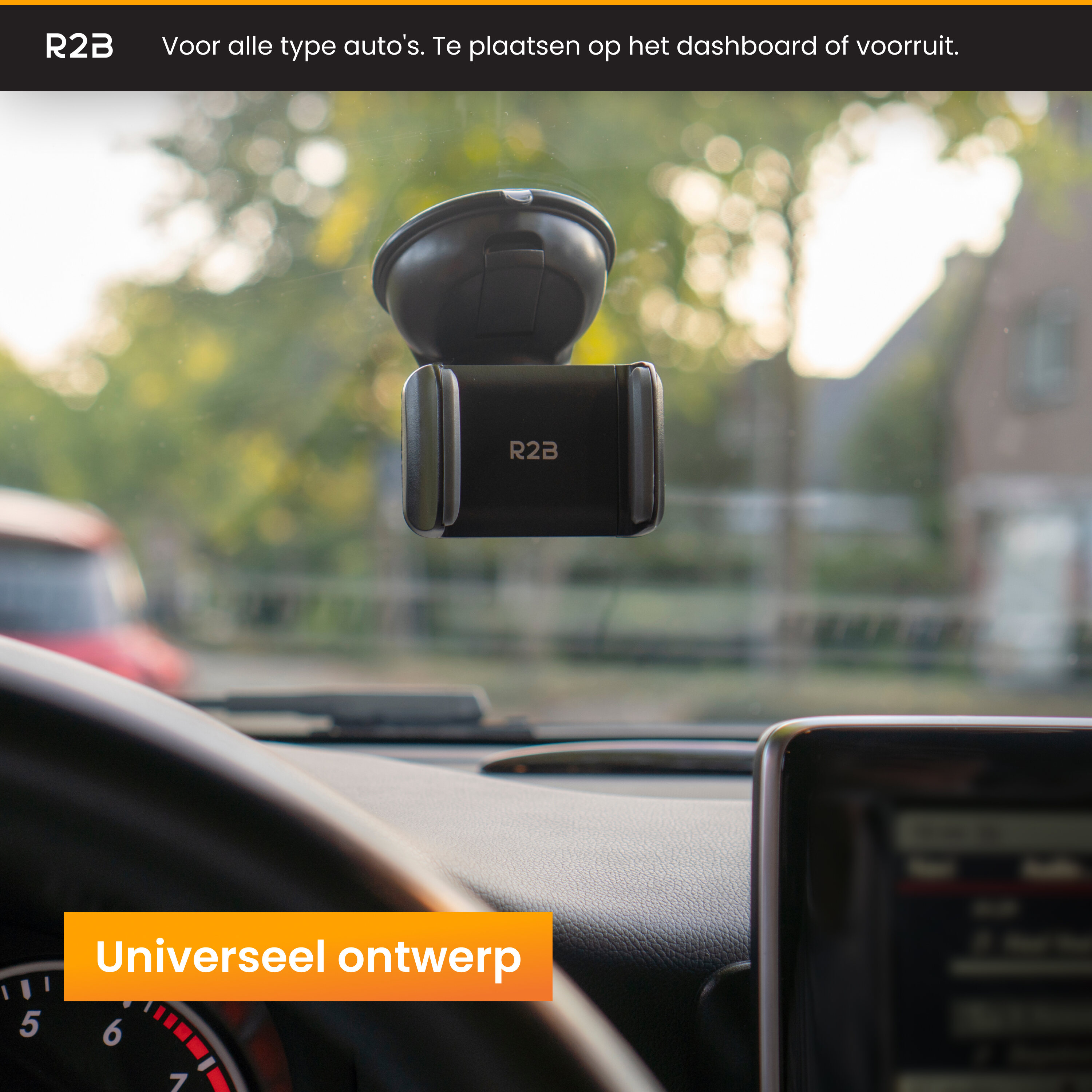 R2B Compacte Auto Telefoonhouder Zuignap