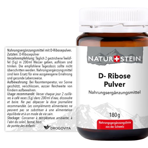 NATURSTEIN D- Ribose<br>180 g, Glas, Pulver