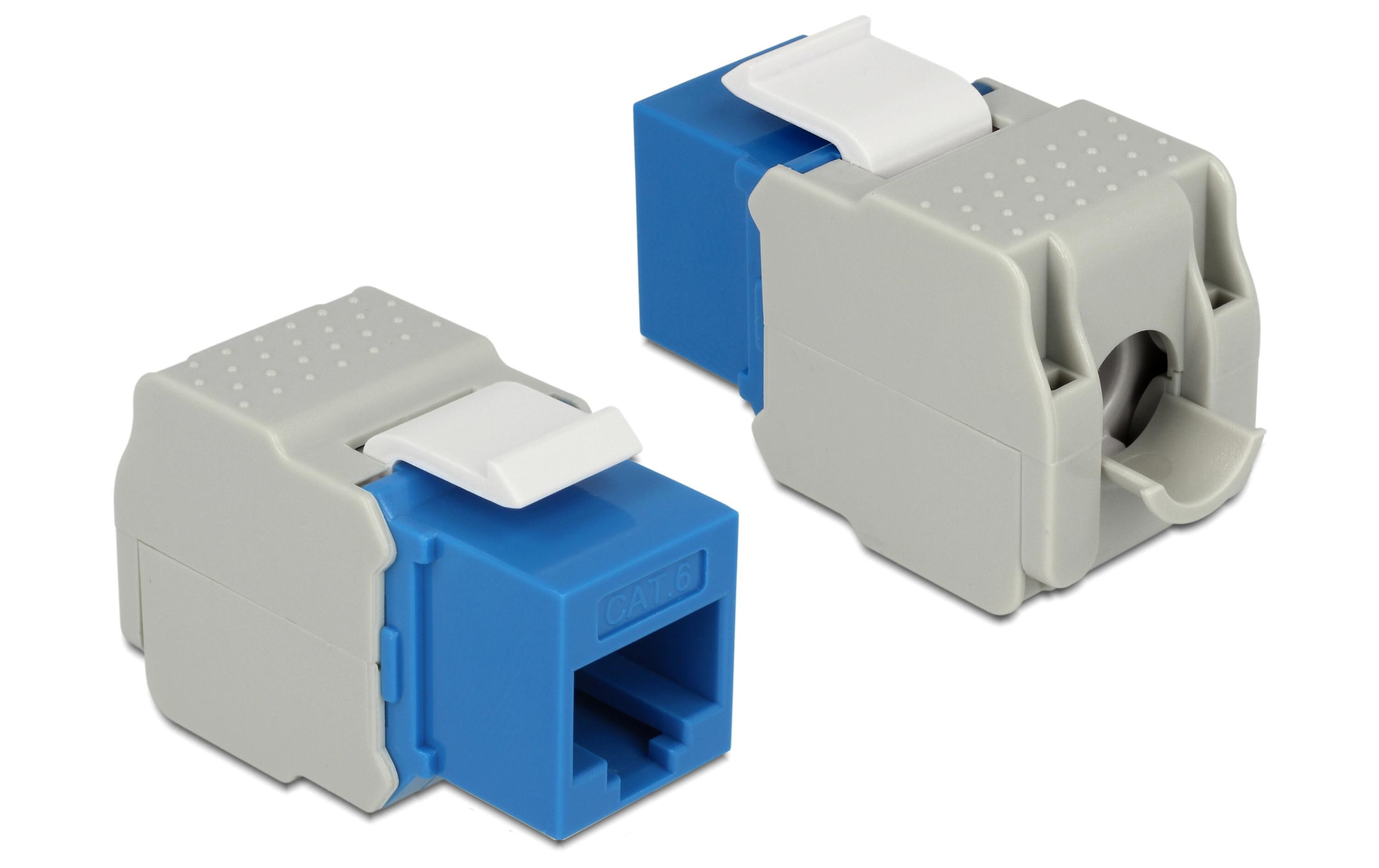 Keystone-Modul RJ-45 Cat.6, UTP BlauCat.6-Keystone-Modul mit RJ45 Buchse - LSA