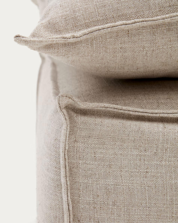 Kave Home Anarela poef 80x80 beige linnen