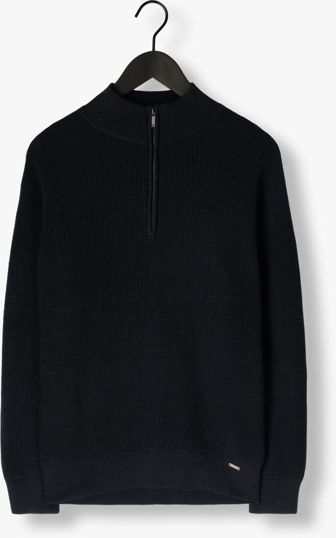 donkerblauwe gentiluomo trui turtle zip