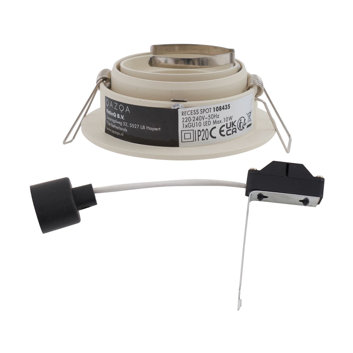 Set van 6 Moderne inbouwspot beige GU10 50mm draai- en kantelbaar - Chuck