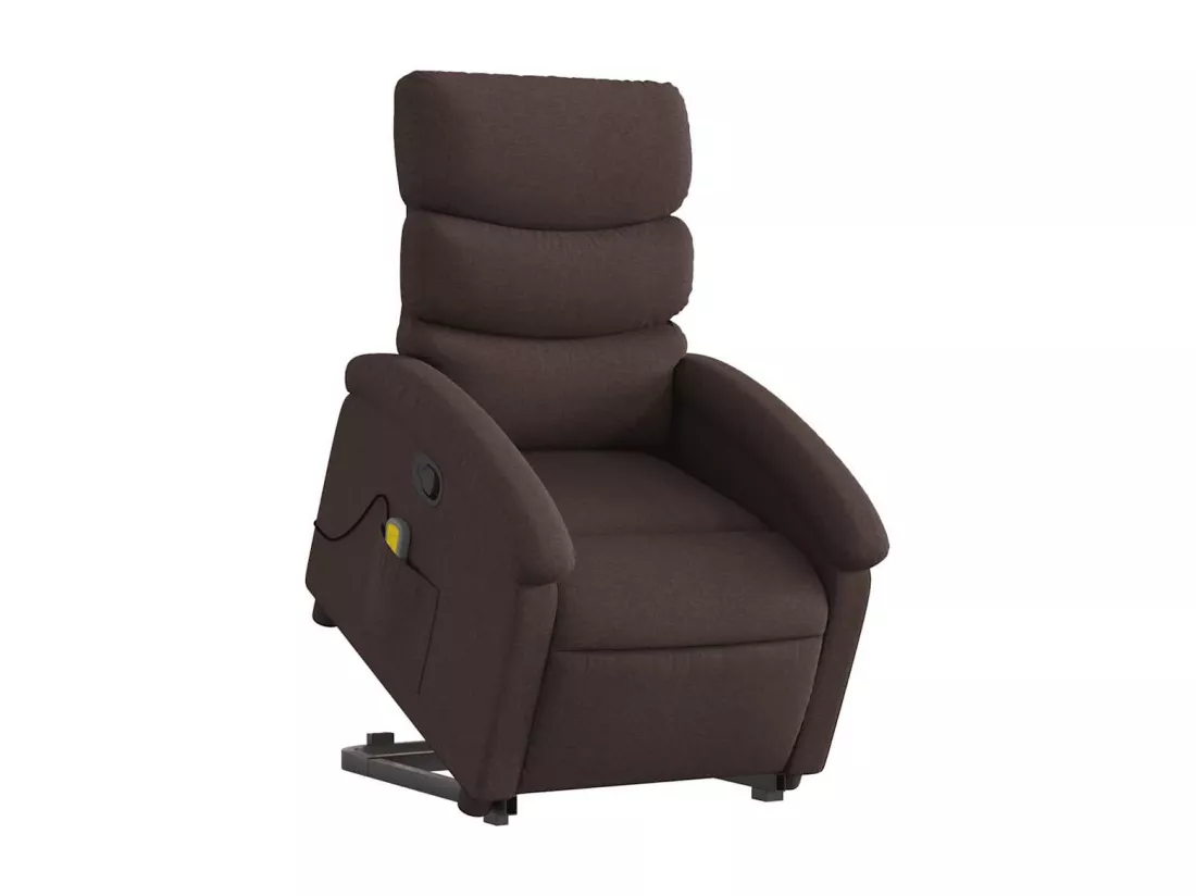 Fauteuil inclinable massant Marron foncé Tissu