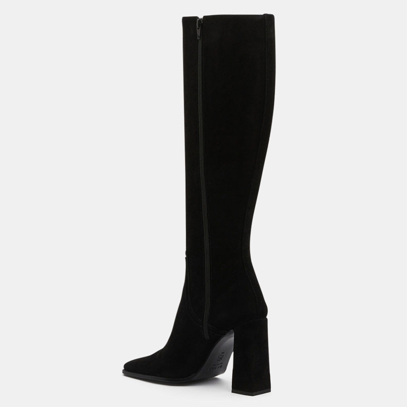 By Far Bottes en Velours de Cuir Tia noires - Talon 10 cm