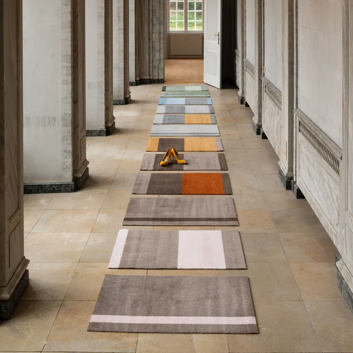 tica copenhagen - Stripes Horizontal Läufer, 60 x 90 cm, hell / dusty / dunkelgrün