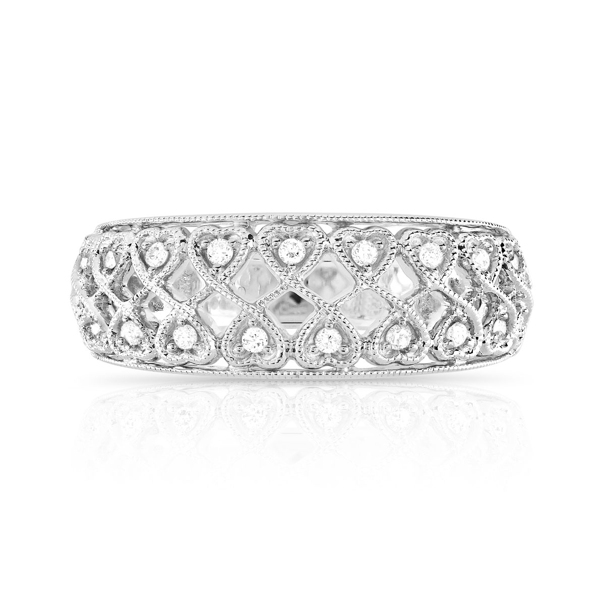 Bague or 750 blanc diamant