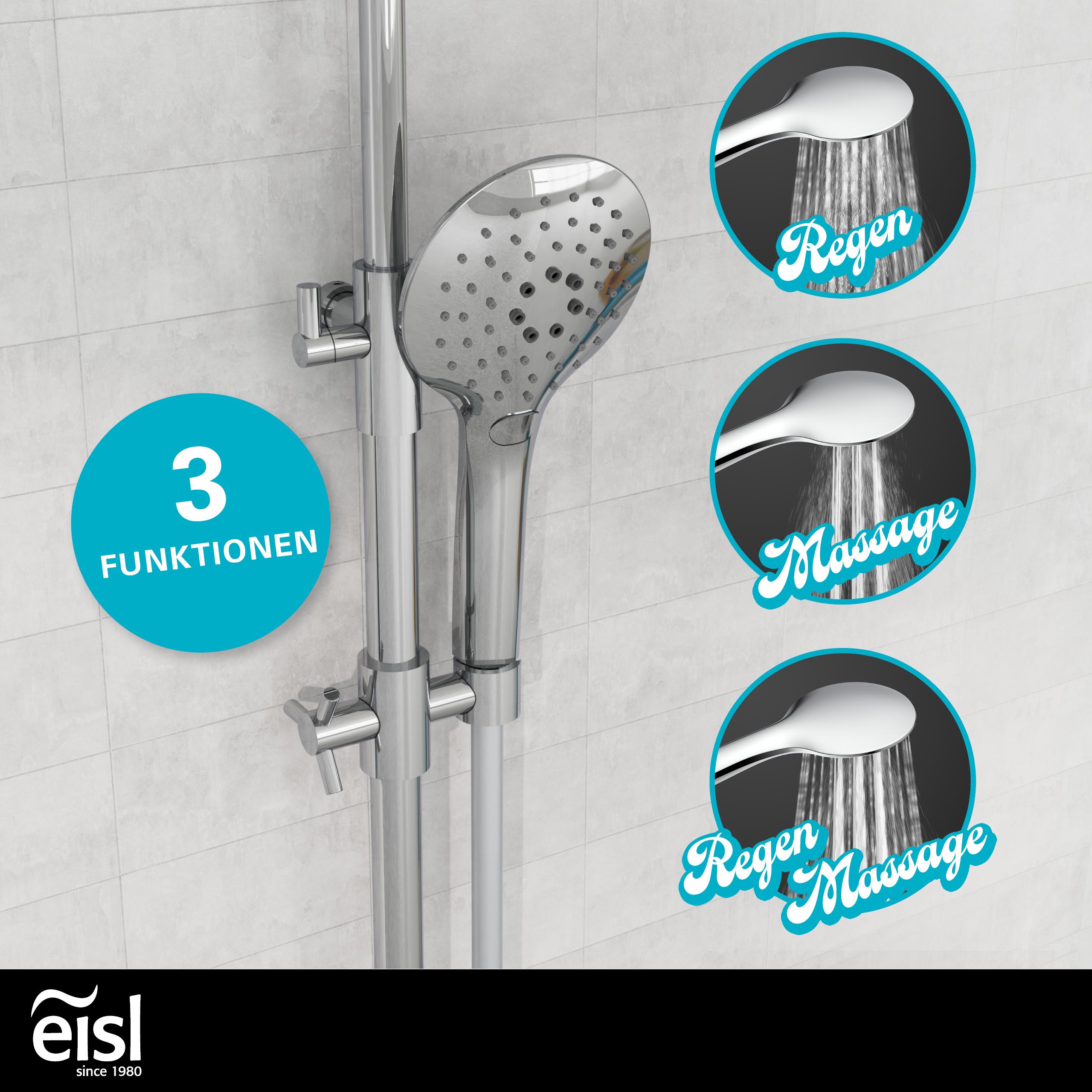 Eisl Duschsystem FUTURA Regendusche mit Thermostat Chrom/Grau