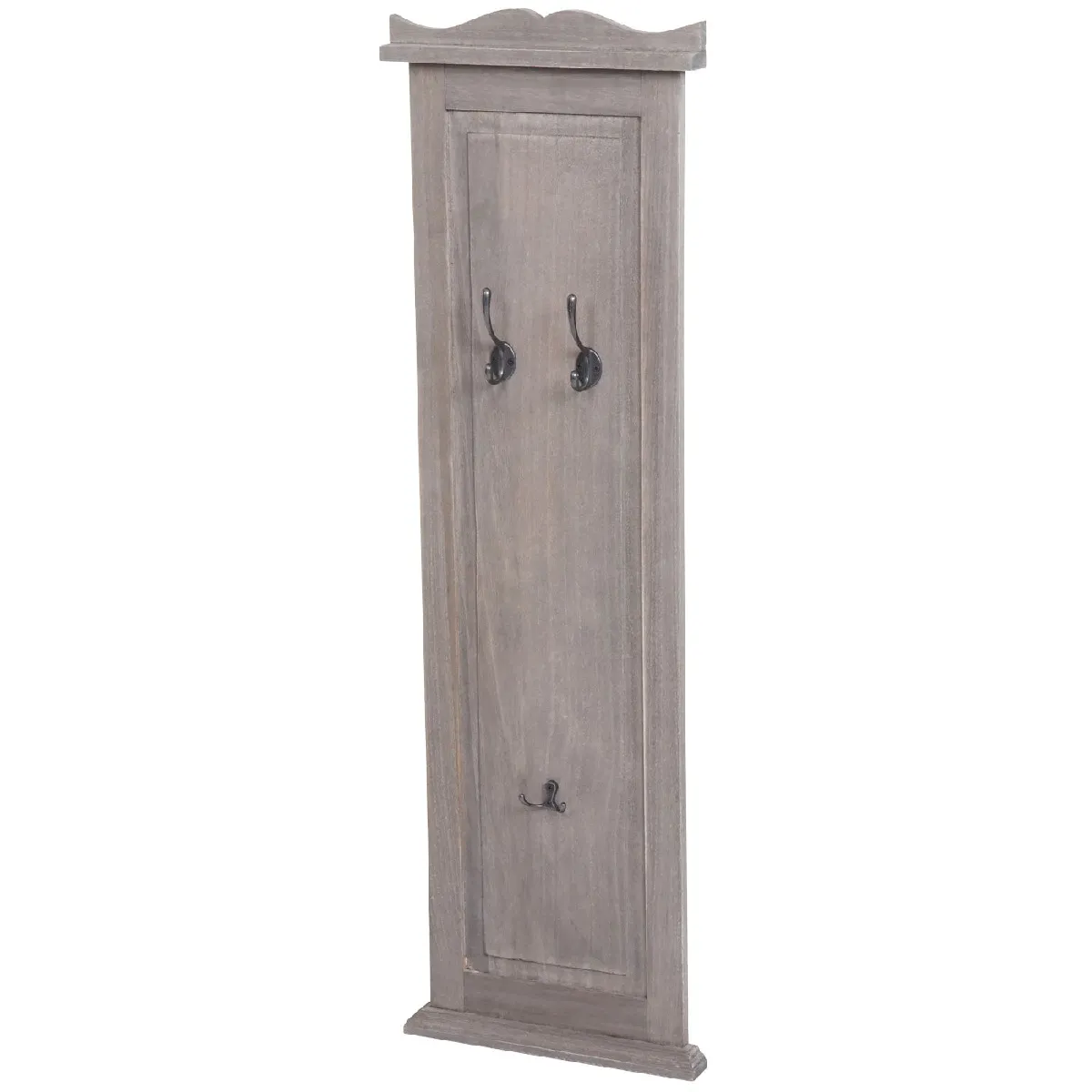 Decoshop26 Lot de 2 porte-manteaux muraux gris-marron