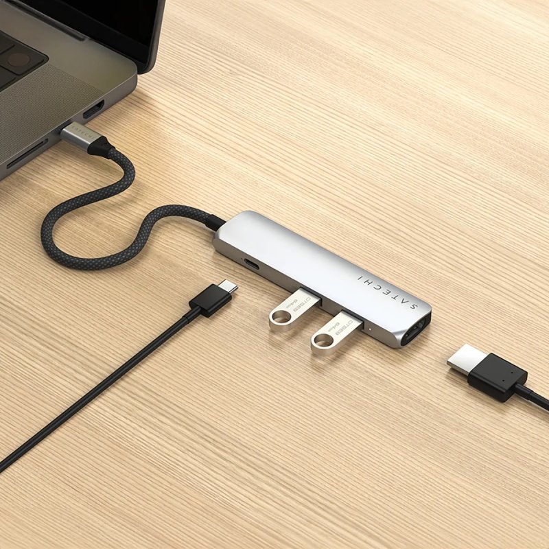 Satechi ST-P4SS hub & concentrateur USB Type-C 10000 Mbit/s Argent